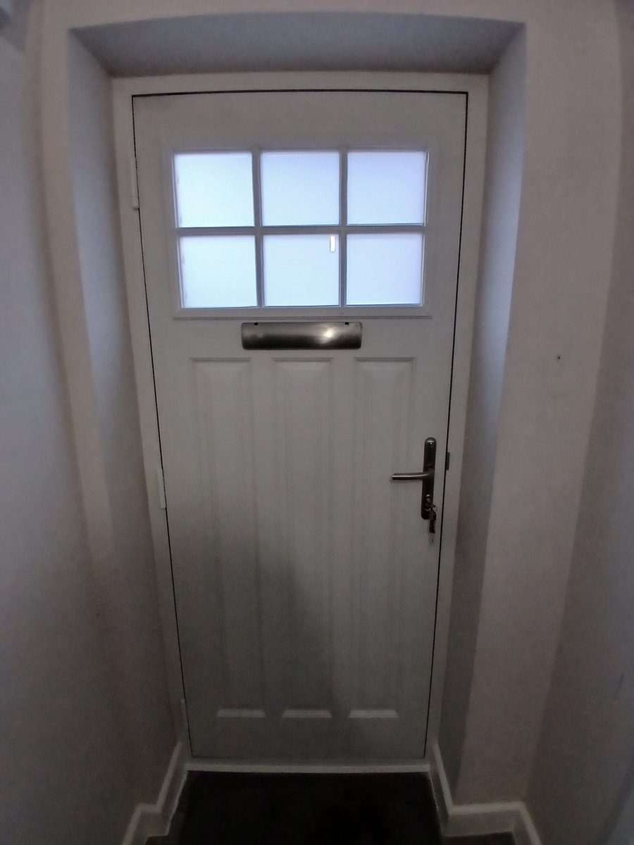 Interior view of a newly fitted cream door